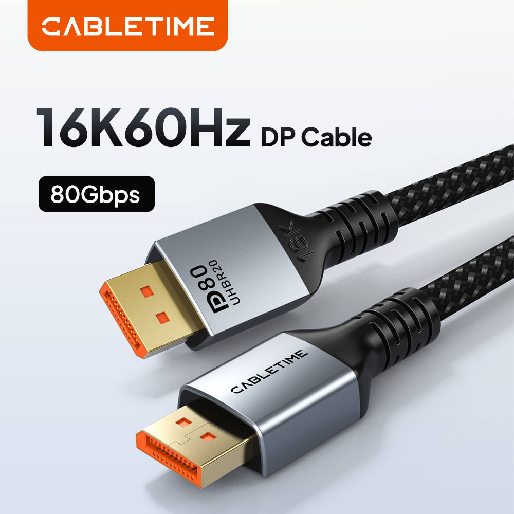 Home Cinema Projector 4K - CABLETIME 16K DisplayPort Cable DP 2.1