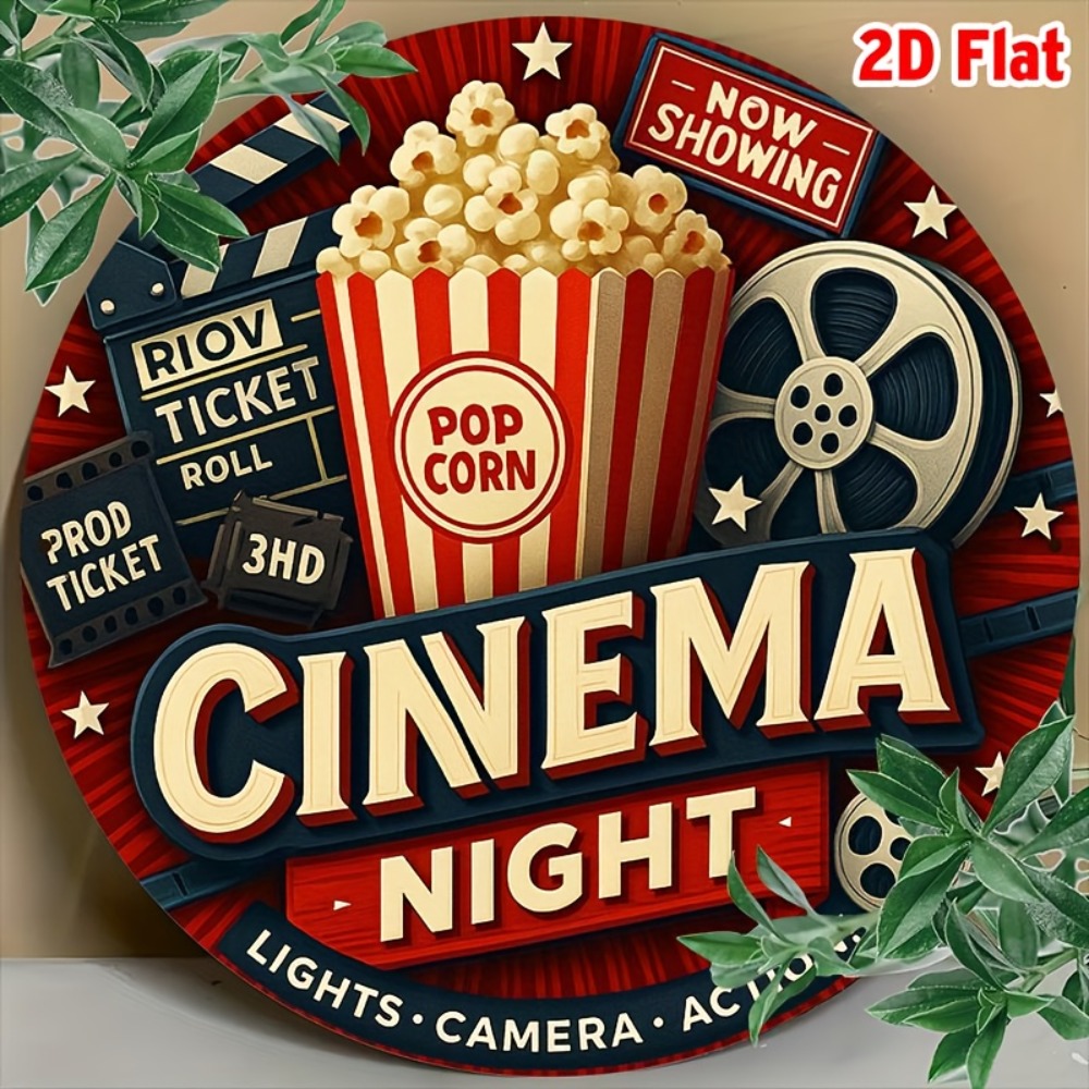Home Cinema Wall Lights - 2D Retro Movie Metal Wall Art