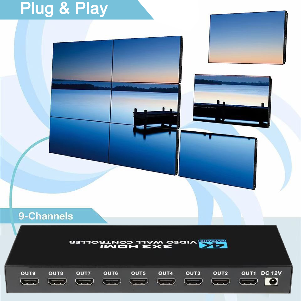 Home Cinema Video Processor - 4K 3x3 HDMI Video Wall Controller