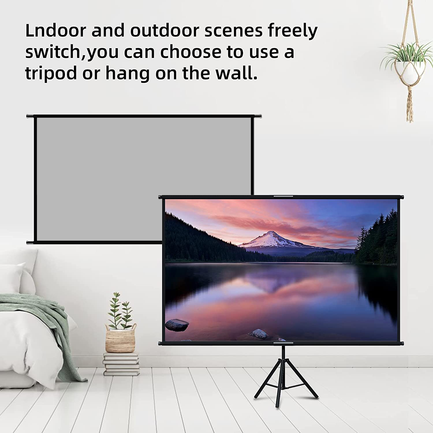 VEIDADZ Projector Screen With  - Projector Screen 100 Inch บทวิจารณ์และราคา