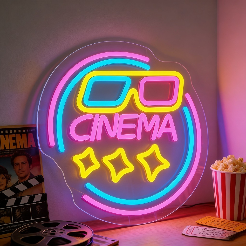 Cinema Neon Sign LED Wall Art  - Home Cinema Wall Lights บทวิจารณ์และราคา