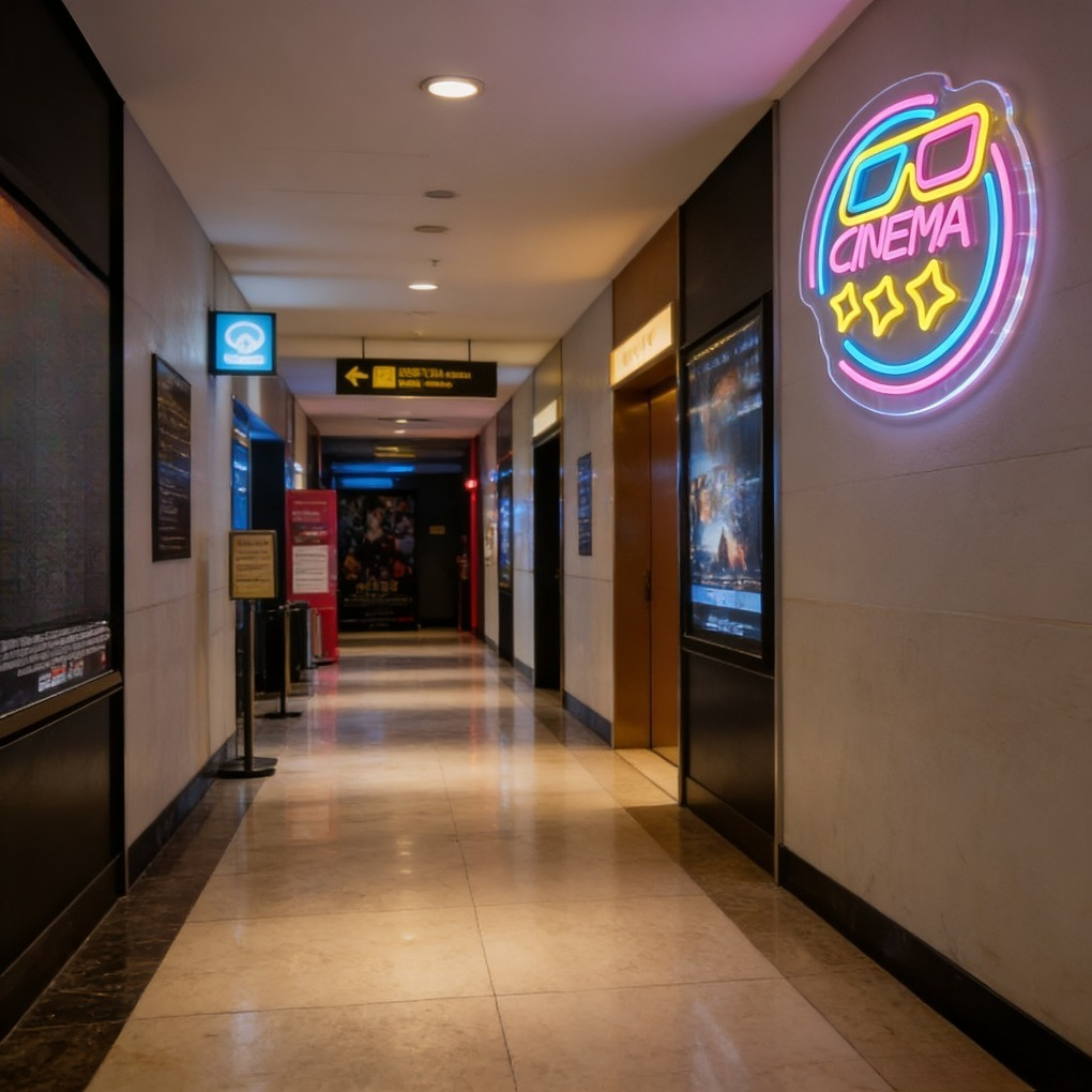 Cinema Neon Sign LED Wall Art  - Home Cinema Wall Lights บทวิจารณ์และราคา