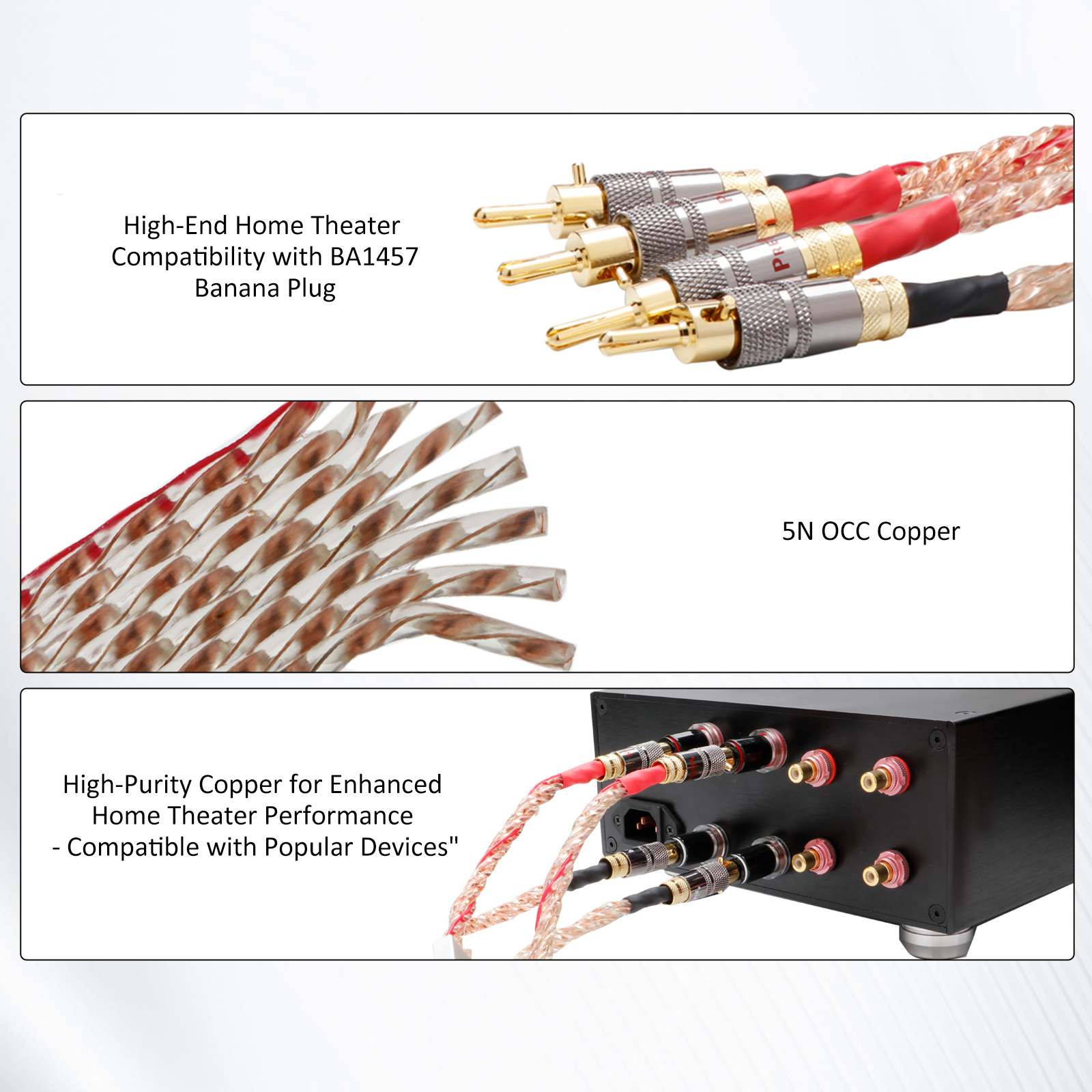 Hifi Flat speaker cable 5N OCC - Home Cinema Cabasse บทวิจารณ์และราคา