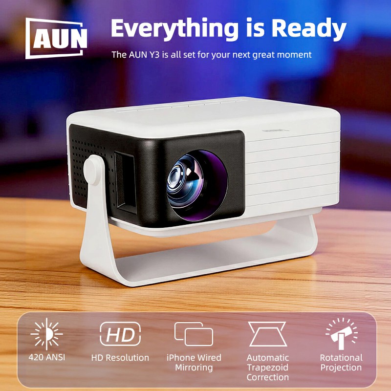 AUN Y3 Projector Portable Home - Home Cinema Cabasse บทวิจารณ์และราคา