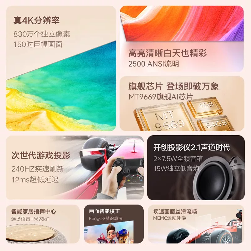 New V10 4K laser projector, po - Home Cinema Projector 4K บทวิจารณ์และราคา