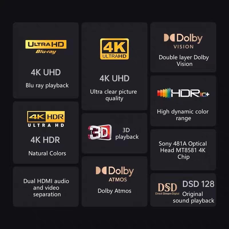 3D HD Channel Dolby Vision DVD - Blu Ray Disc Player บทวิจารณ์และราคา