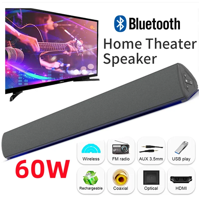 60W Wireless TV PC Soundbar Bl - Home Cinema Audio System บทวิจารณ์และราคา
