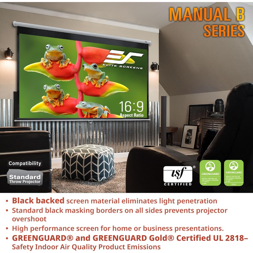 US Shipping Manual B 100 Inch  - Projector Screen 100 Inch บทวิจารณ์และราคา