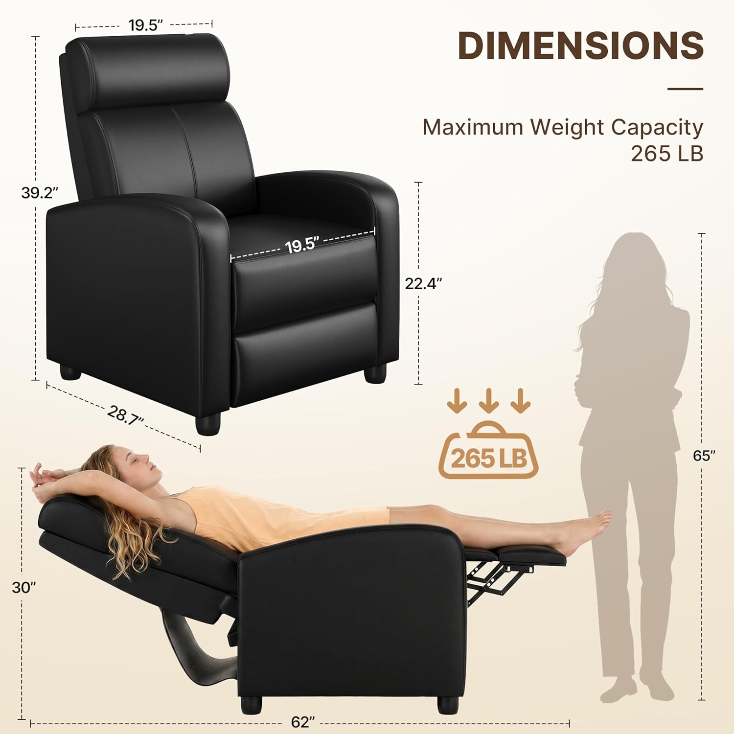 PU Leather Recliner Chair, Pus - Home Cinema Couch บทวิจารณ์และราคา