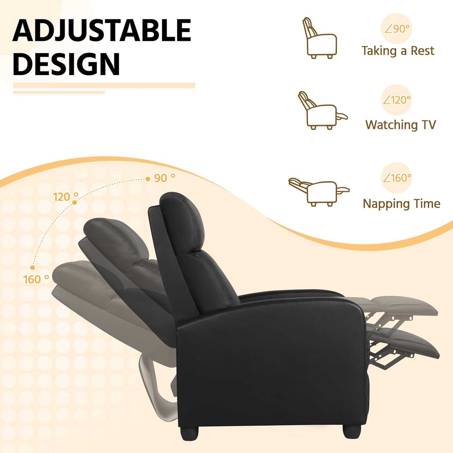 PU Leather Recliner Chair, Pus - Home Cinema Couch บทวิจารณ์และราคา