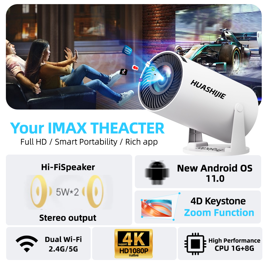 4K home theater projector, bui - Home Cinema Gifts บทวิจารณ์และราคา