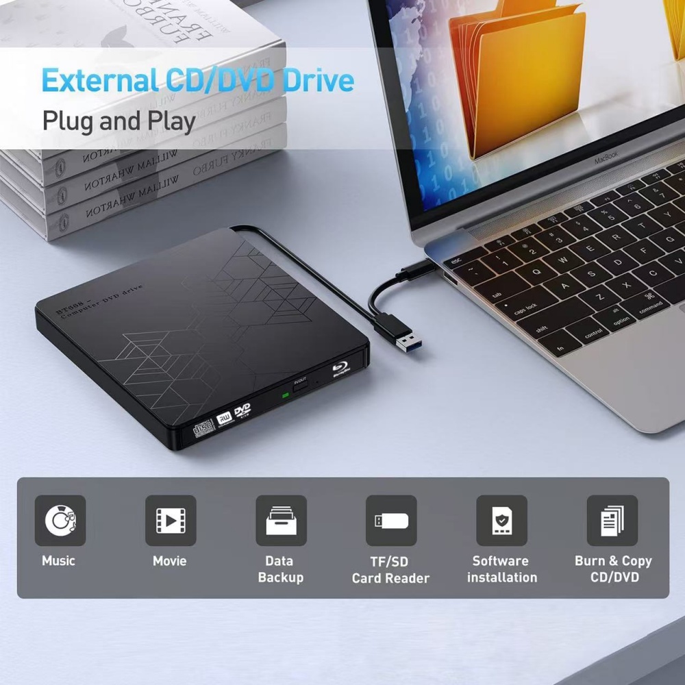 5-in-1 External Blu-ray Drive， - Blu Ray Disc Player บทวิจารณ์และราคา