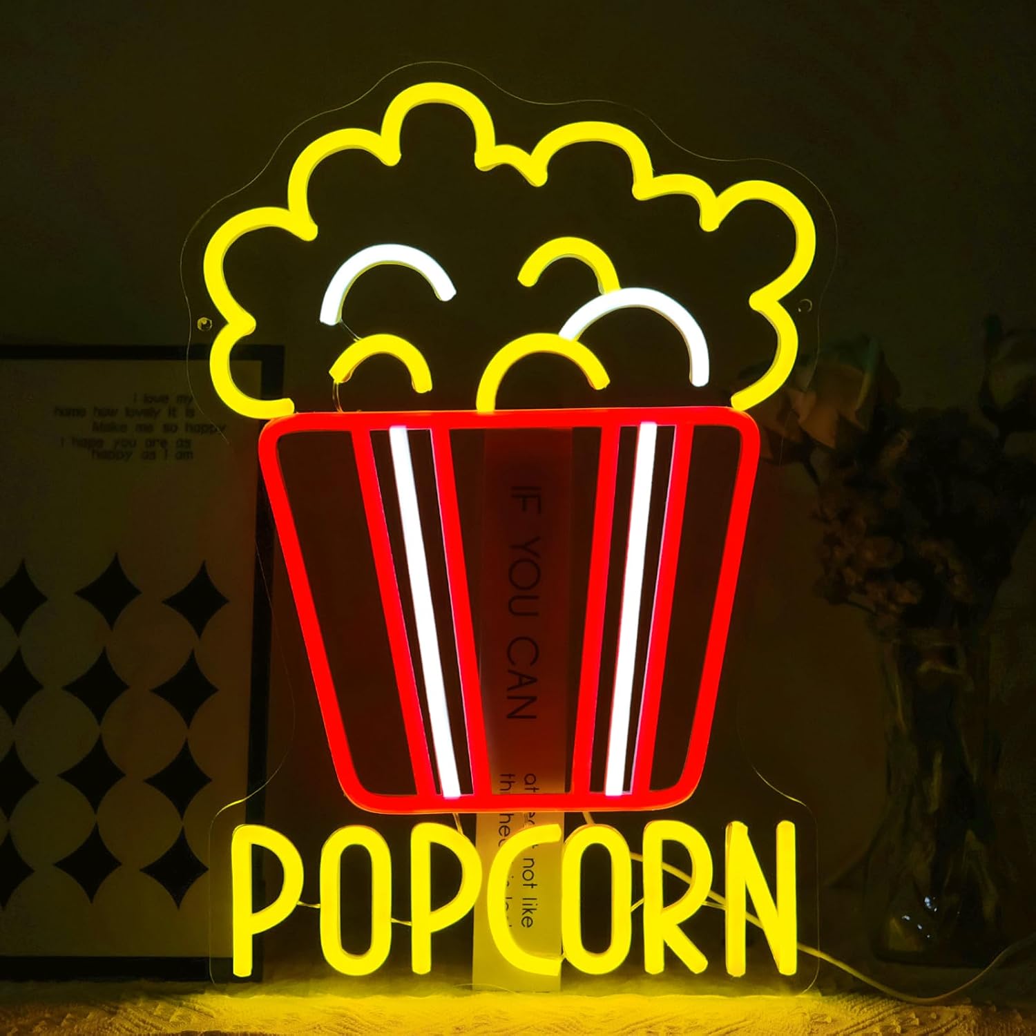 Bright Popcorn Bucket LED Neon - Home Cinema Wall Lights บทวิจารณ์และราคา