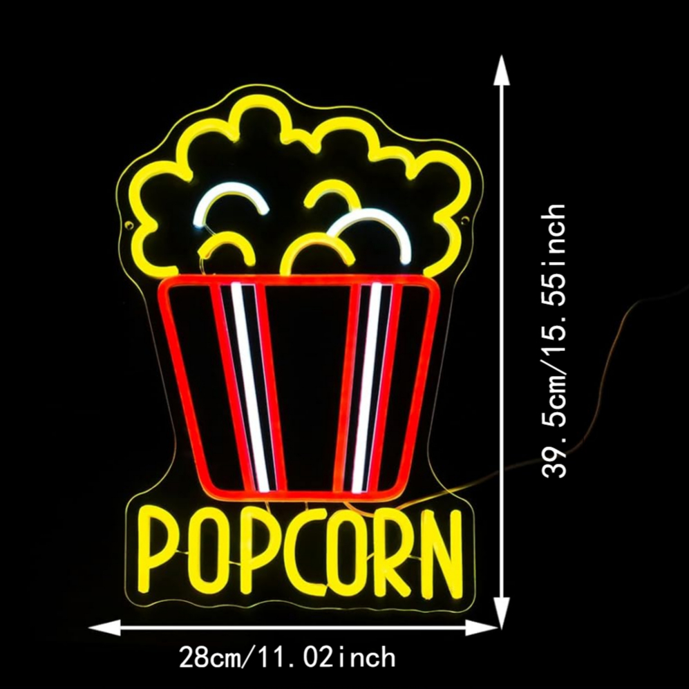 Bright Popcorn Bucket LED Neon - Home Cinema Wall Lights บทวิจารณ์และราคา