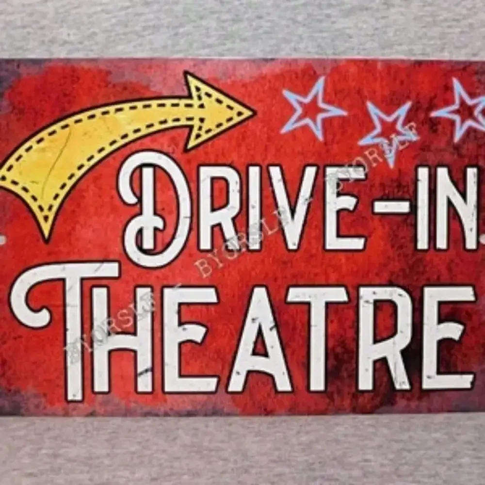 Metal Drive-in Theatre Sign 8x - Home Cinema Gifts บทวิจารณ์และราคา