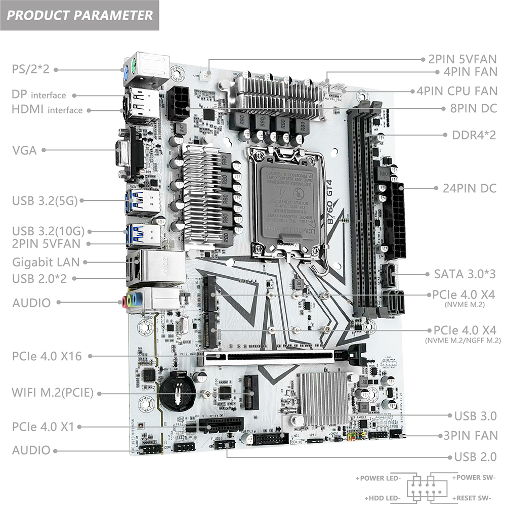 MACHINIST B760 GT4 DDR4 Mother - Home Cinema Video Processor บทวิจารณ์และราคา