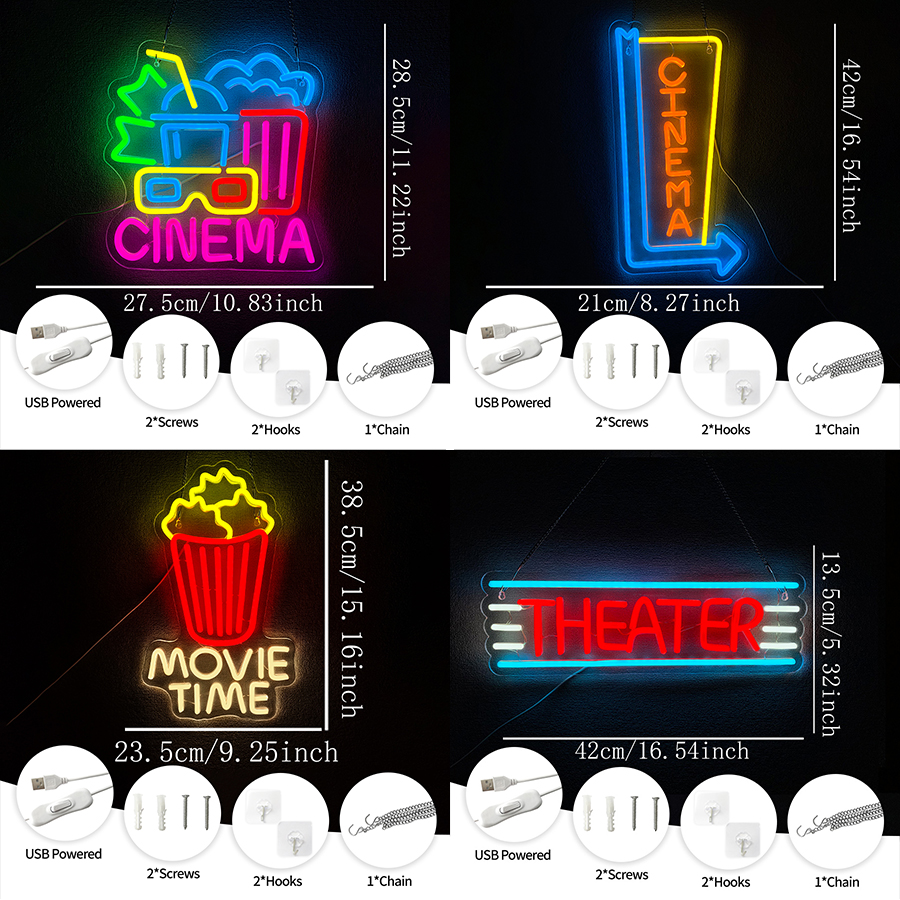 Cinema Series Neon Sign For Wa - Home Cinema Wall Lights บทวิจารณ์และราคา