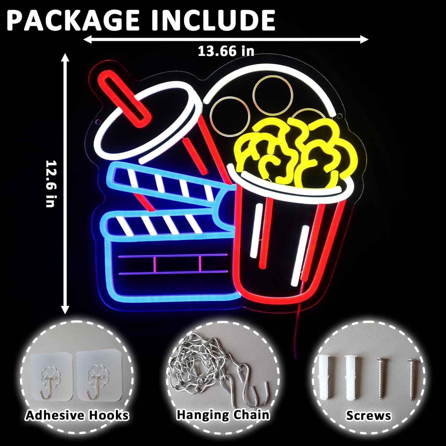 Cinema Snacks Neon Sign Dimmab - Home Cinema Wall Lights บทวิจารณ์และราคา
