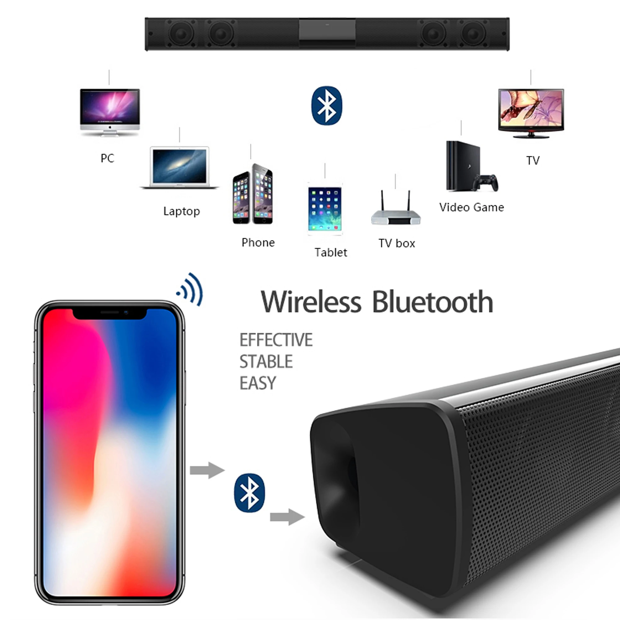 40W High Power Soundbar for TV - Home Cinema Audio System บทวิจารณ์และราคา