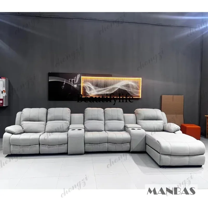 01A Leather Manual Electric Re - Home Cinema Couch บทวิจารณ์และราคา
