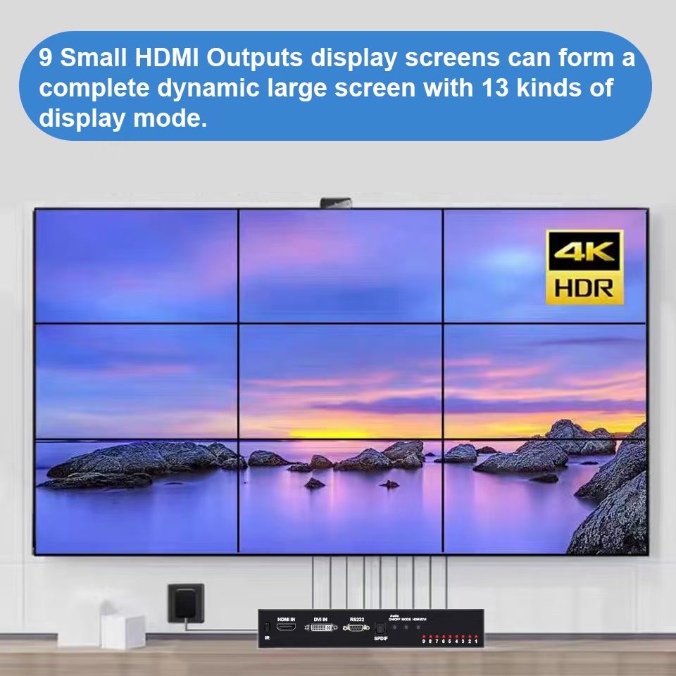 4K 3x3 TV Video Wall Controlle - Home Cinema Video Processor บทวิจารณ์และราคา