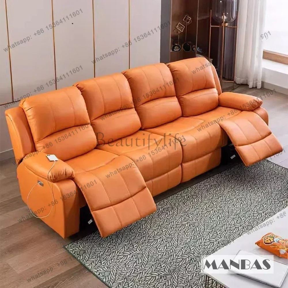 Genuine Leather Manual Electri - Home Cinema Couch บทวิจารณ์และราคา