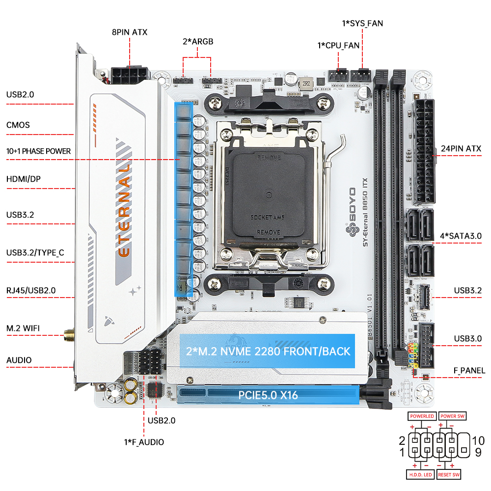 SOYO B850ITX AMD Motherboard A - Home Cinema Video Processor บทวิจารณ์และราคา