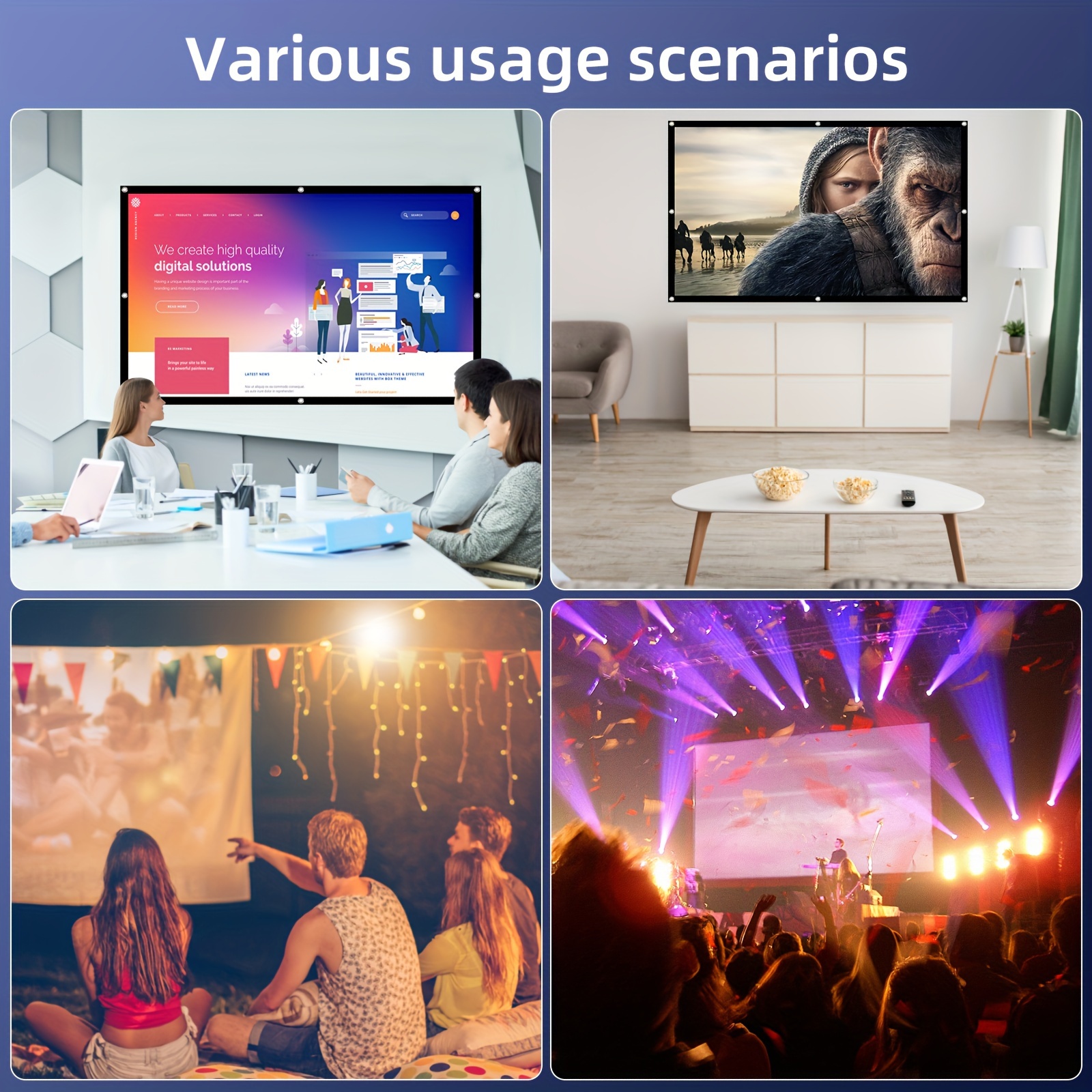 60 72 100 120 150 Inch 16:9 Po - Projector Screen 100 Inch บทวิจารณ์และราคา