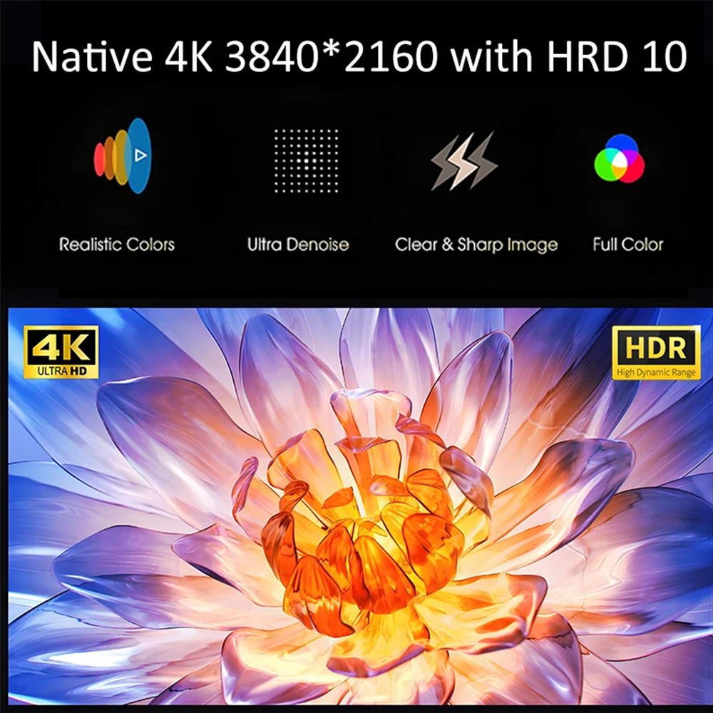 ZXY 4K UHD 3840x2160 Resolutio - Home Cinema Projector 4K บทวิจารณ์และราคา