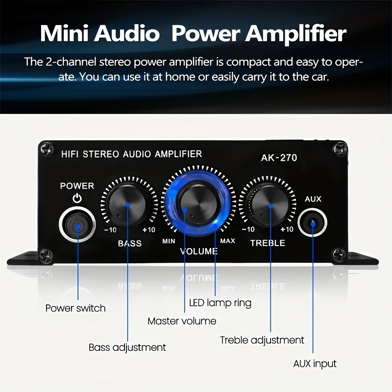 AK-270 400W Mini Power Amplifi - Home Cinema Audio System บทวิจารณ์และราคา