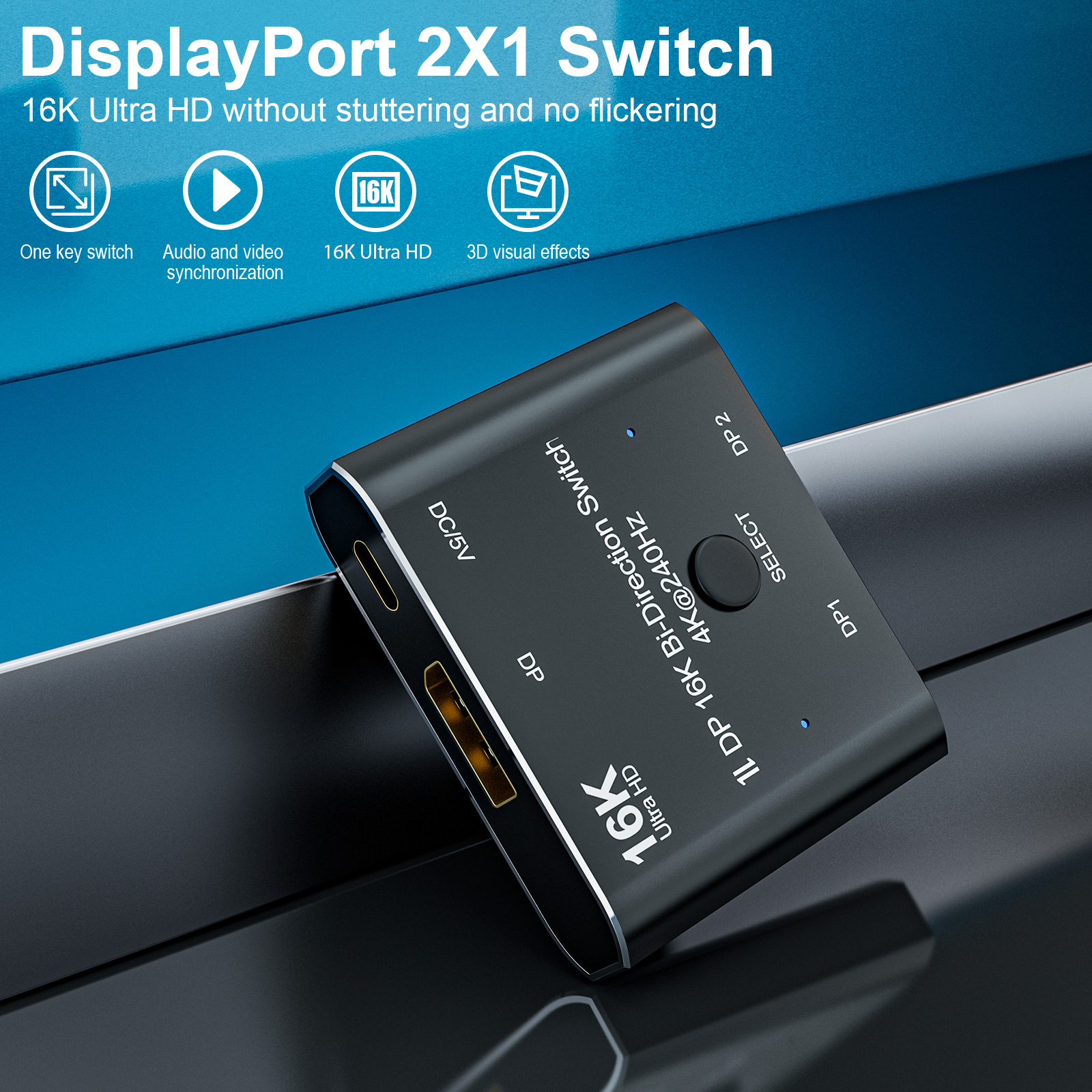 DisplayPort Switch 16K Splitte - Home Cinema Projector 4K บทวิจารณ์และราคา